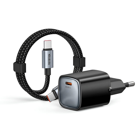 Punjač za mrežu sa USB-C kablom Mcdodo Nano CH-4433, 45W, 3A, 1 x USB-C, Crna
