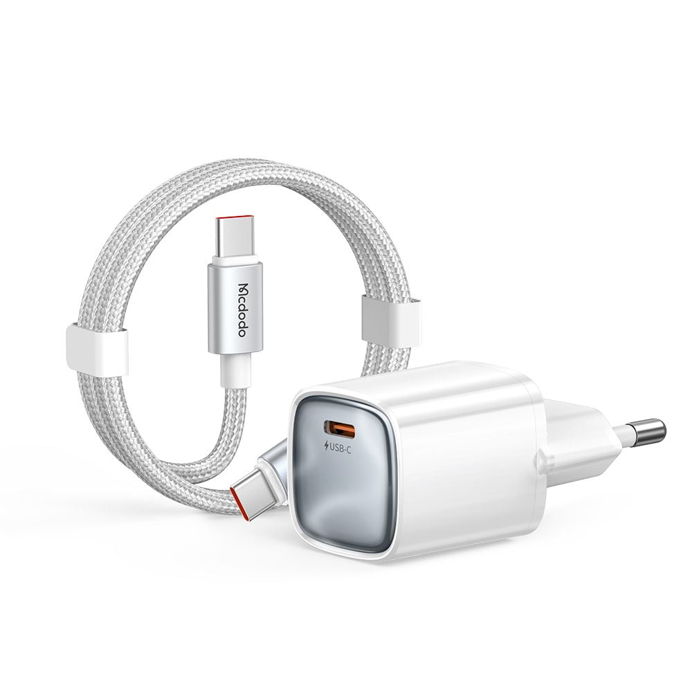Punjač za mrežu sa USB-C kablom Mcdodo Nano CH-8263, 65W, 3.25A, 1 x USB-C, Bela