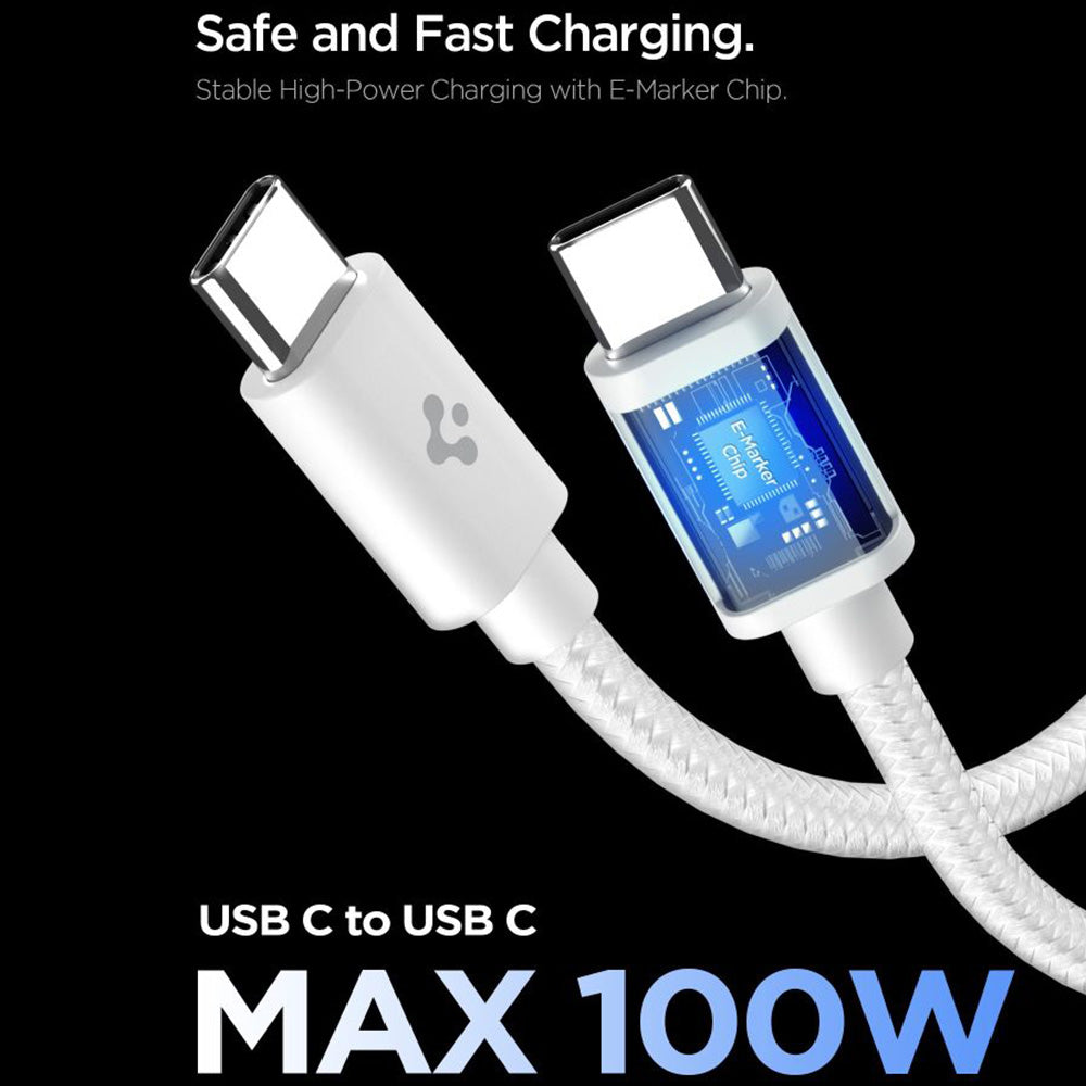 Punjač za mrežu sa USB-C kablom Spigen EE451EU Essential, 45W, 3A, 1 x USB-C, Beli ACH09473