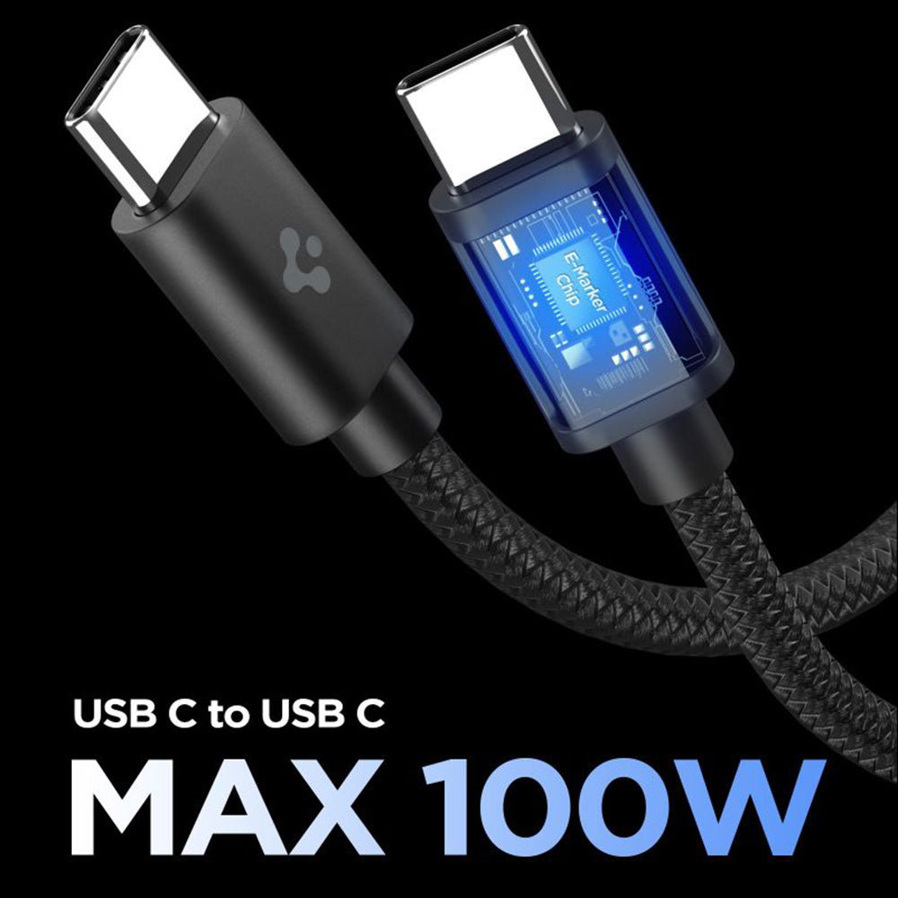 Punjač za mrežu sa USB-C kablom Spigen EE451EU Essential, 45W, 3A, 1 x USB-C, Crni ACH09474
