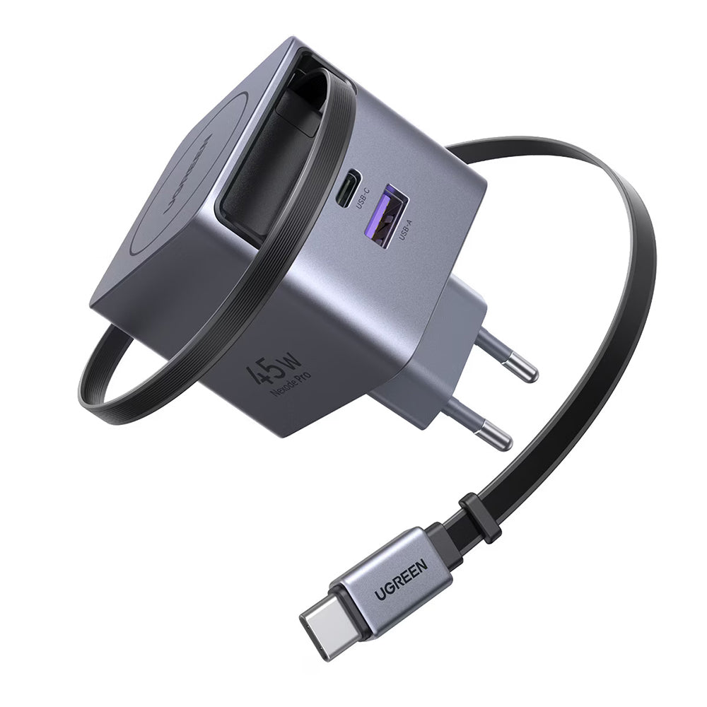 Punjač mreže sa USB-C kablom UGREEN X614, 45W, 3A, 1 x USB-A - 1 x USB-C, Sivi