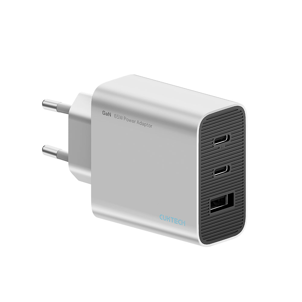 Punjač za mrežu Cuktech, 65W, 3.25A, 1 x USB-A - 2 x USB-C, Bela CUK0A15CEUSL