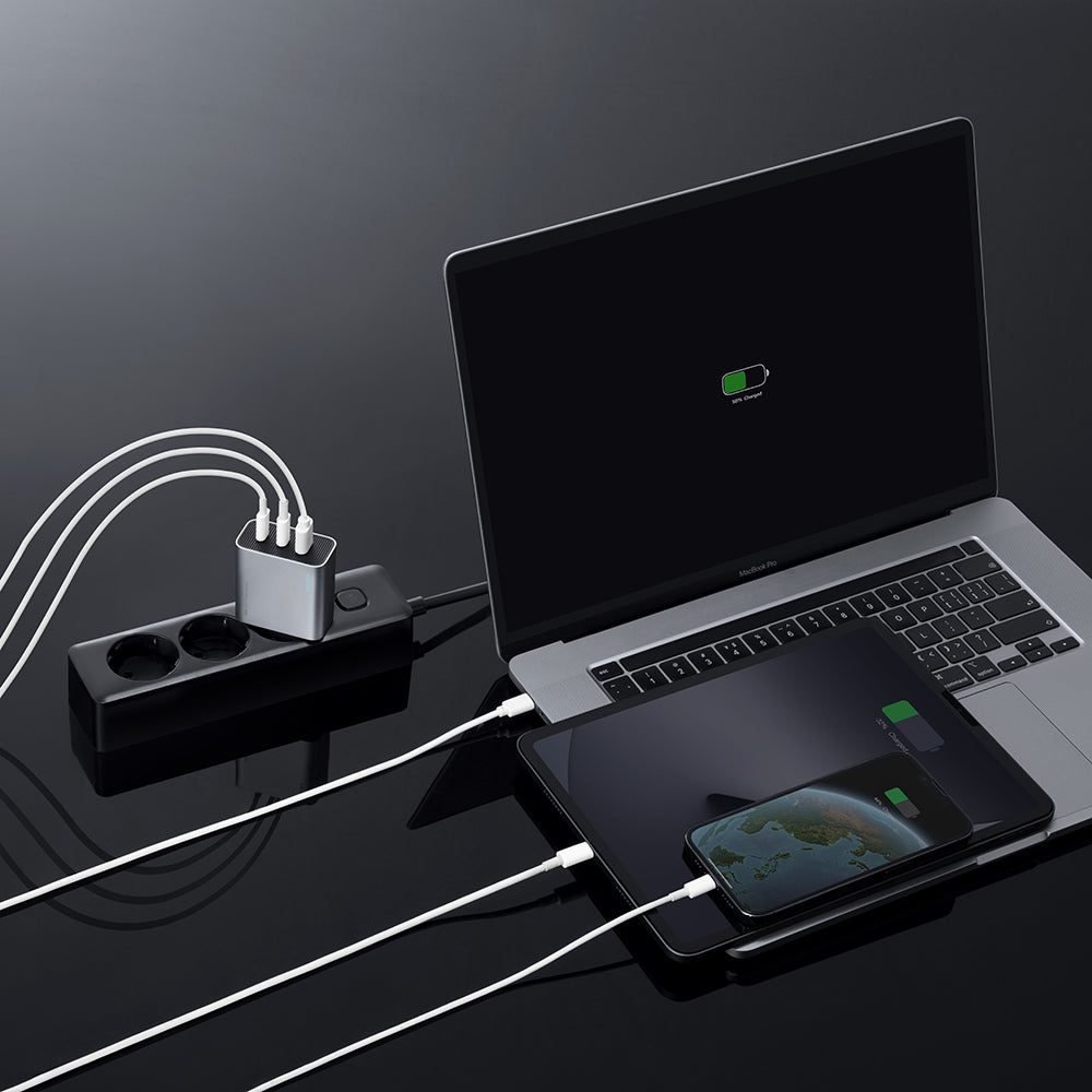 Punjač za mrežu Cuktech, 65W, 3.25A, 1 x USB-A - 2 x USB-C, Bela CUK0A15CEUSL