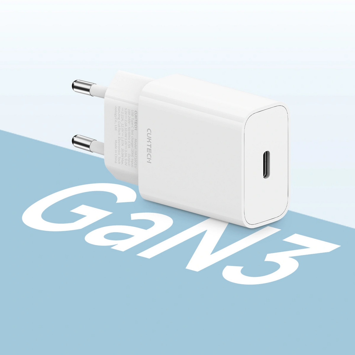 Punjač za mrežu Cuktech HA716C, 20W, 3A, 1 x USB-C, Bela
