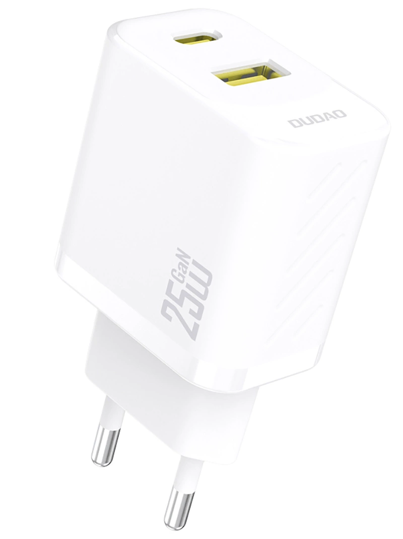 Punjač za mrežu Dudao A26T, 25W, 3A, 1 x USB-A - 1 x USB-C, Beli