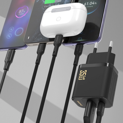 Punjač za mrežu Dudao A27 Max, 35W, 1 x USB-A - 1 x USB-C, Crna