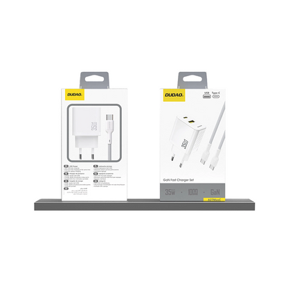 Punjač mreže Dudao A27 Max, 35W, 1 x USB-A - 1 x USB-C, Beli