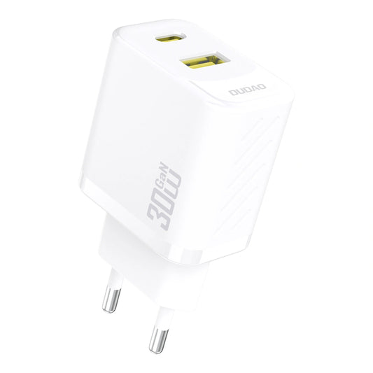 Punjač mreže Dudao A27TEU, 30W, 3A, 1 x USB-A - 1 x USB-C, Beli