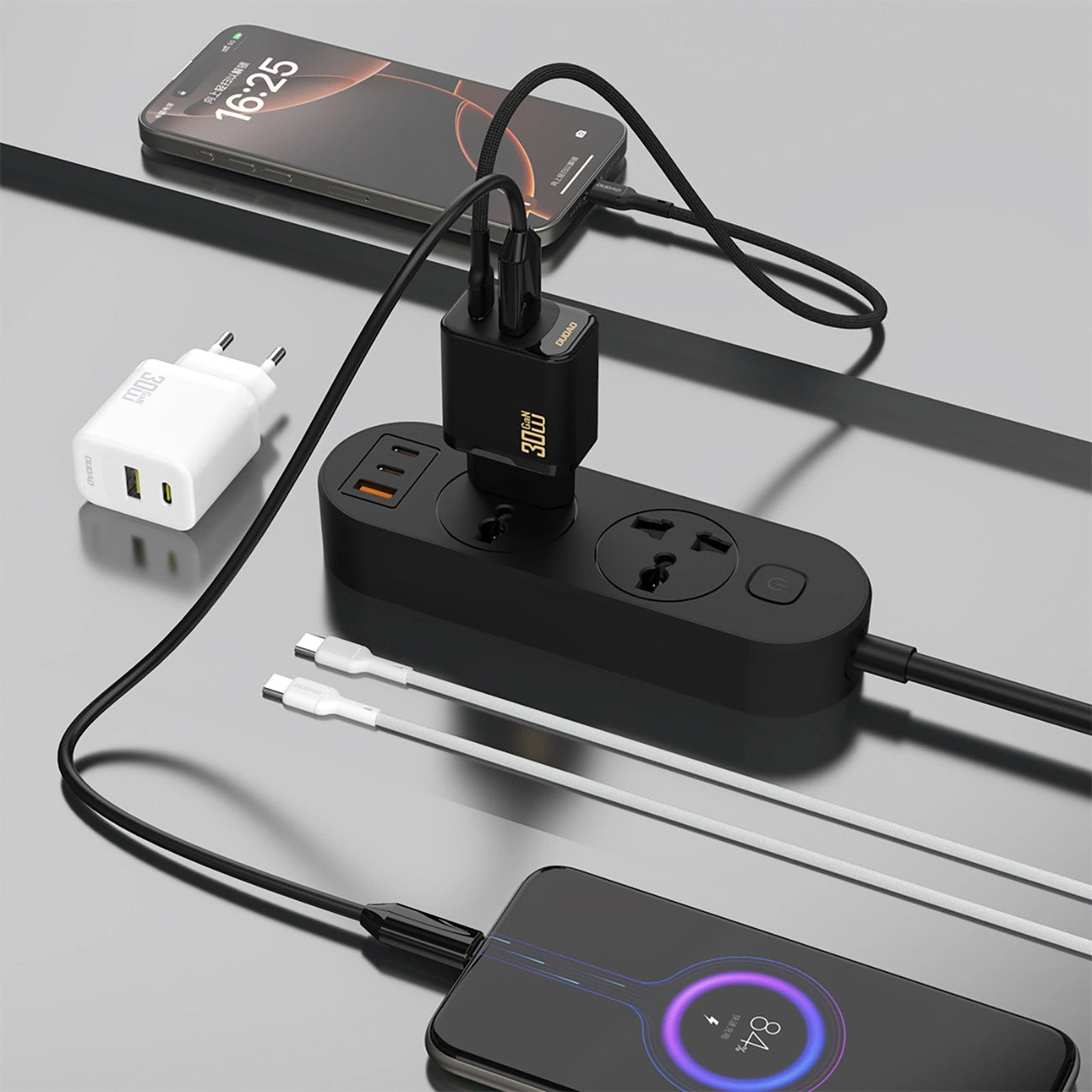 Punjač mreže Dudao A27TEU, 30W, 3A, 1 x USB-A - 1 x USB-C, Crni