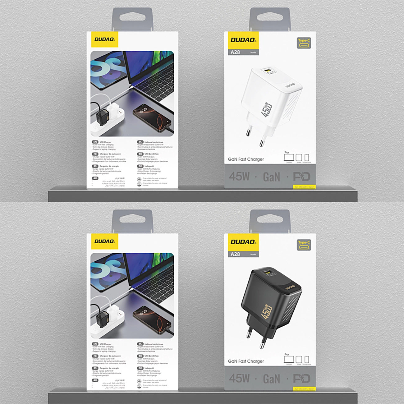 Punjač za mrežu Dudao A28, 45W, 3A, 1 x USB-C, Bela