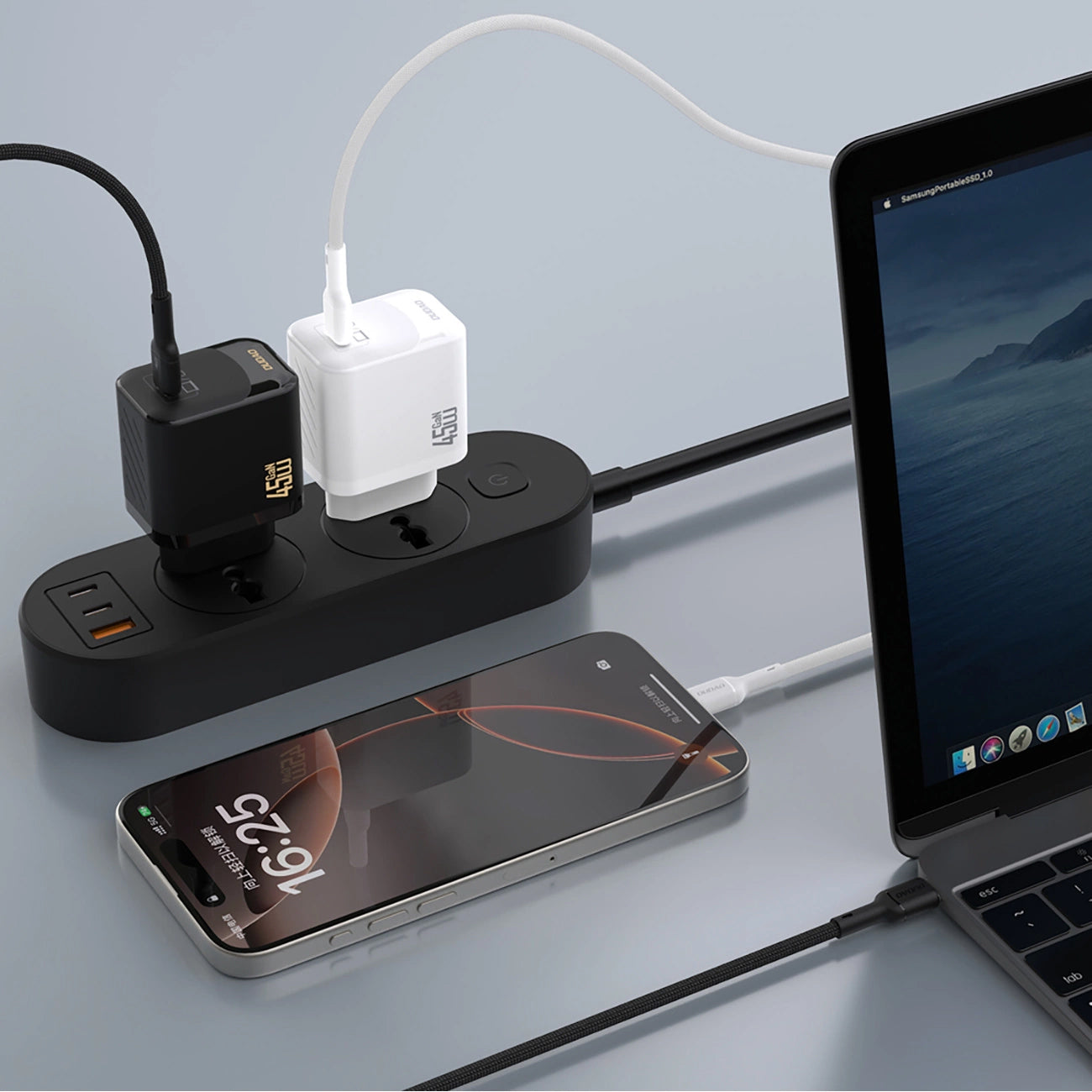 Punjač za mrežu Dudao A28, 45W, 3A, 1 x USB-C, Bela