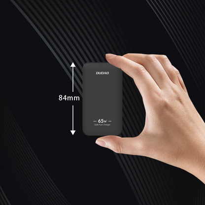 Punjač za mrežu Dudao A65Q Travel, 65W, 3.25A, 1 x USB-A - 1 x USB-C, Crni