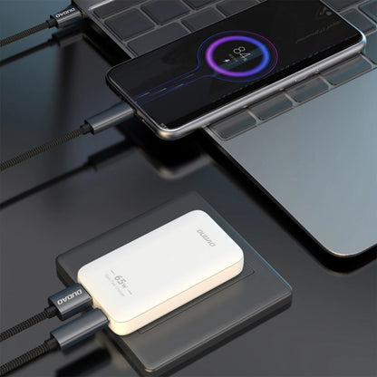 Punjač mreže Dudao A65Q Travel, 65W, 3.25A, 1 x USB-A - 1 x USB-C, Beli