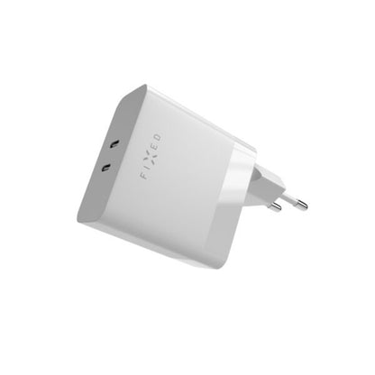 Punjač mreže Fixed, 65W, 3.25A, 2 x USB-C, Beli