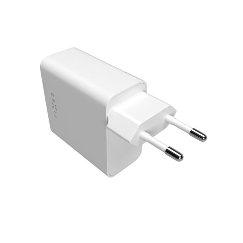 Punjač mreže Fixed, 65W, 3.25A, 2 x USB-C, Beli