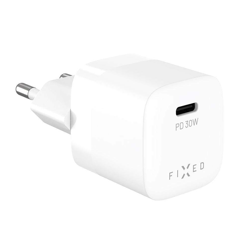 Punjač mreže Fixed Mini2, 30W, 3A, 1 x USB-C, Beli