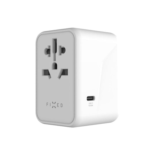 Punjač mreže Fixed Travel, 65W, 3.25A, 2 x USB-A - 3 x USB-C, Beli