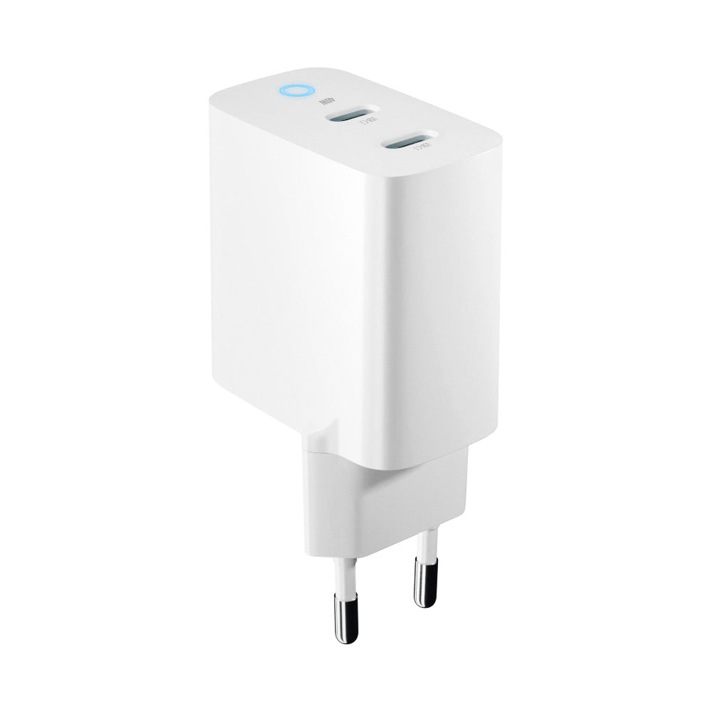 Punjač za mrežu Forever TC-06-40CC, 40W, 3A, 2 x USB-C, Beli