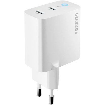 Punjač za mrežu Forever TC-06-65CC, 65W, 3.25A, 2 x USB-C, Bijeli