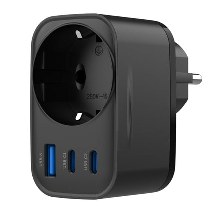 Punjač mreže HAVIT UC142, 30W, 3A, 1 x USB-A - 2 x USB-C - 1 x Schuko, Crni