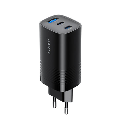 Punjač Mreže HAVIT UC20, 65W, 3A, 1 x USB-A - 2 x USB-C, Crni
