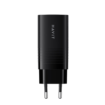 Punjač Mreže HAVIT UC20, 65W, 3A, 1 x USB-A - 2 x USB-C, Crni