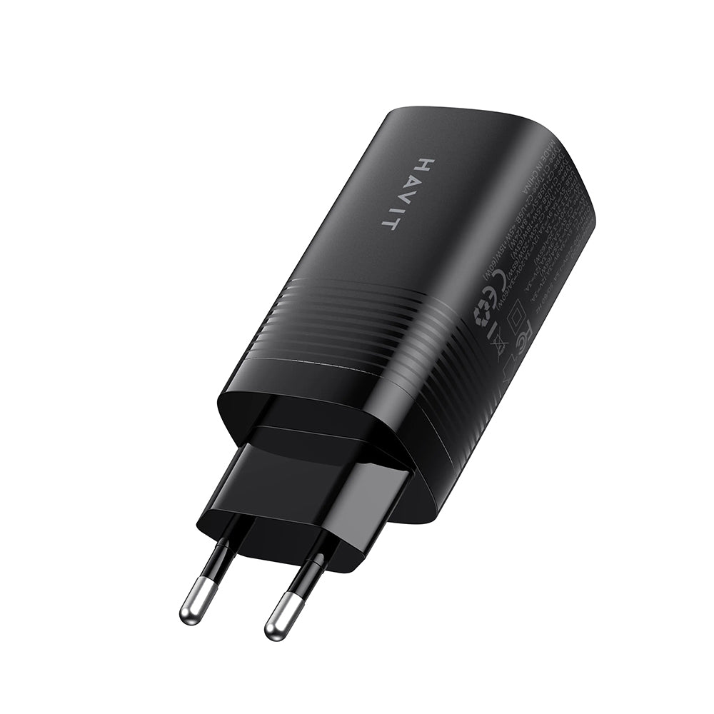 Punjač Mreže HAVIT UC20, 65W, 3A, 1 x USB-A - 2 x USB-C, Crni