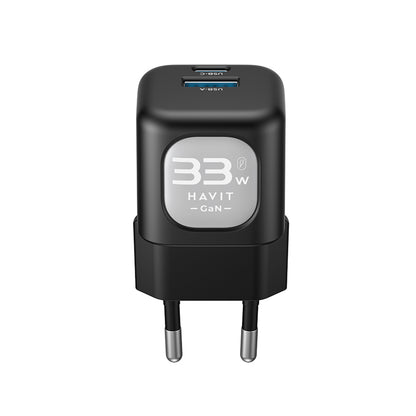 Punjač mreže HAVIT UC230, 33W, 3A, 1 x USB-A - 1 x USB-C, Roze