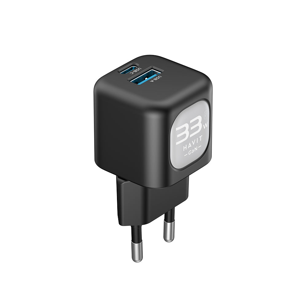 Punjač mreže HAVIT UC230, 33W, 3A, 1 x USB-A - 1 x USB-C, Roze