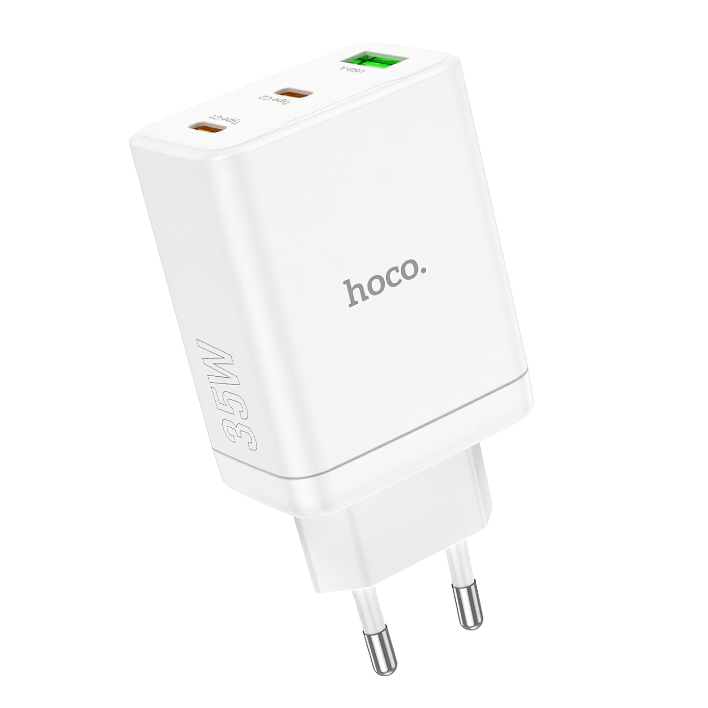 Network Charger HOCO N33, 35W, 3A, 1 x USB-A - 2 x USB-C, White 