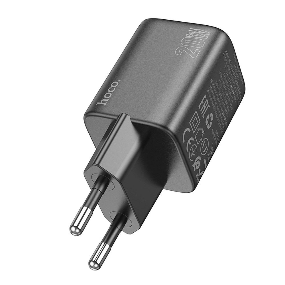 Punjač za mrežu HOCO N41, 20W, 3A, 1 x USB-A - 1 x USB-C, Crni