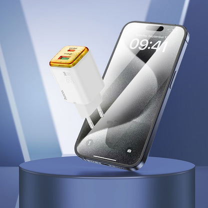 Punjač za mrežu HOCO N52, 20W, 3A, 1 x USB-A - 1 x USB-C, Beli