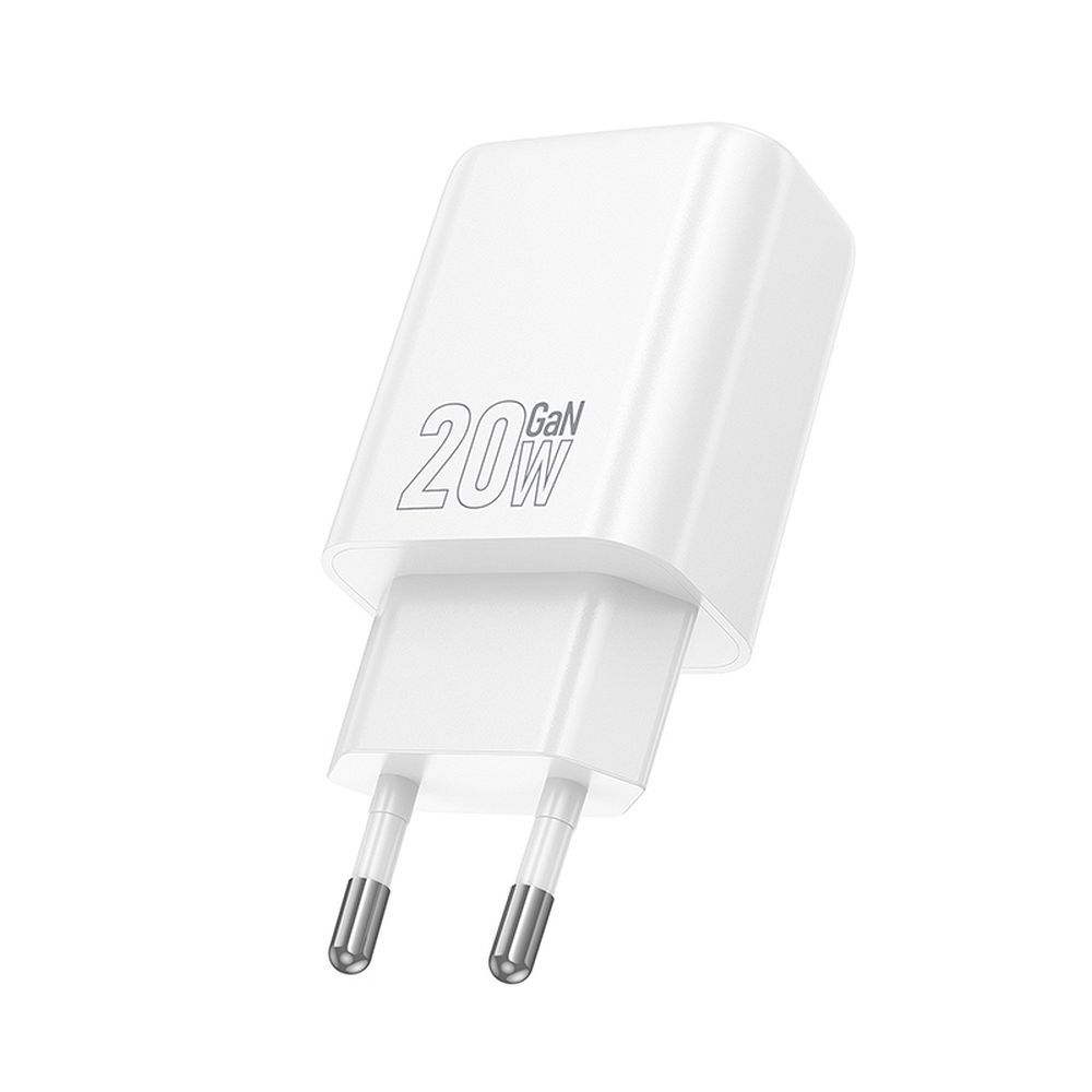 Punjač za mrežu HOCO N61, 20W, 3A, 1 x USB-A - 1 x USB-C, Beli