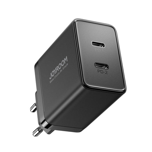 Network Charger Joyroom JR-TCF09, 40W, 3A, 2 x USB-C, Black 