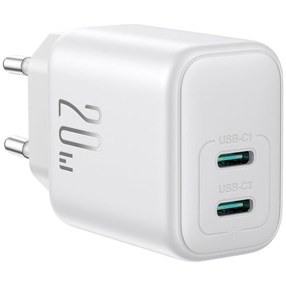 Punjač Mreža Joyroom JR-TCF12, 20W, 3A, 2 x USB-C, Bela