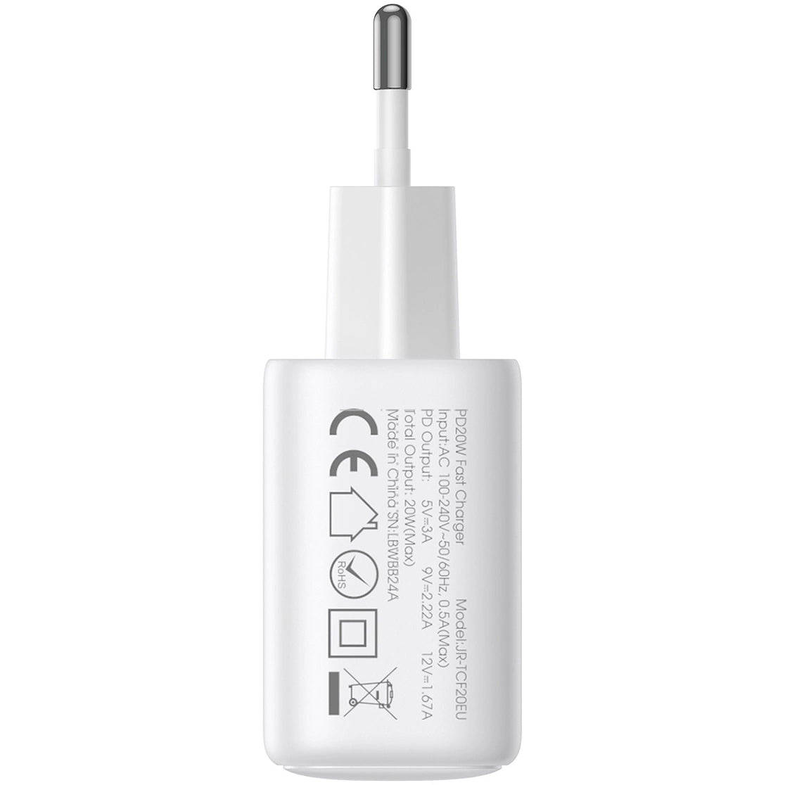 Punjač Mreža Joyroom JR-TCF12, 20W, 3A, 2 x USB-C, Bela