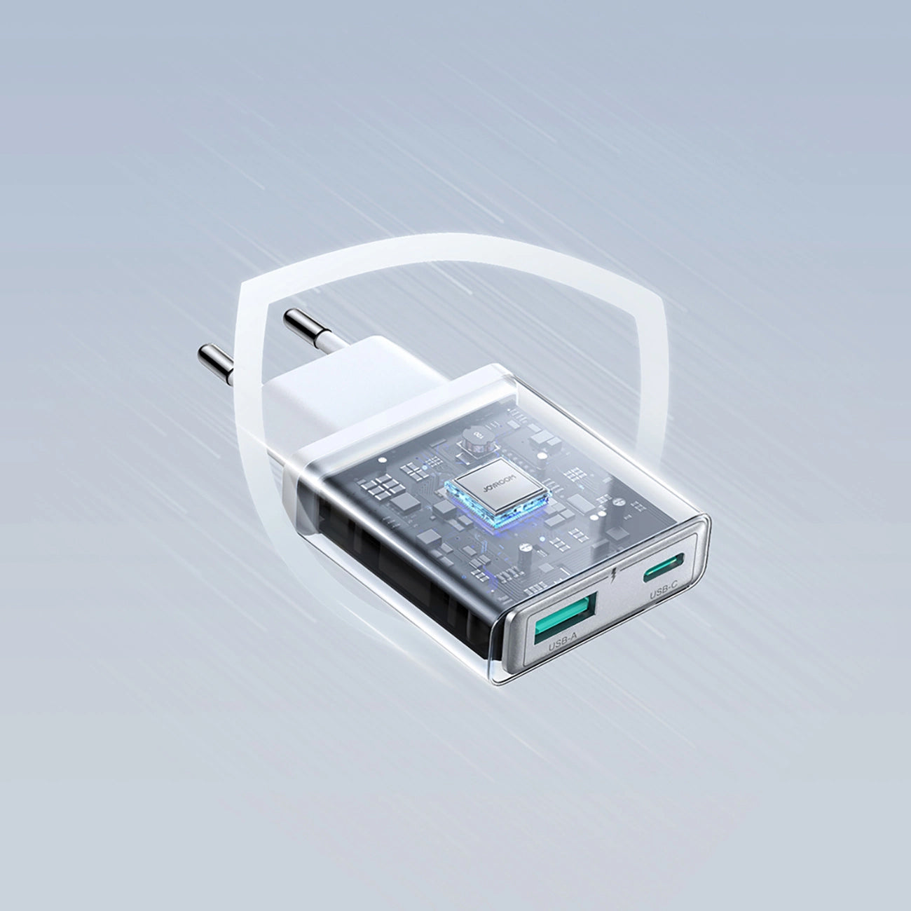 Punjač za mrežu Joyroom JR-TCF14, 20W, 3A, 1 x USB-A - 1 x USB-C, Beli