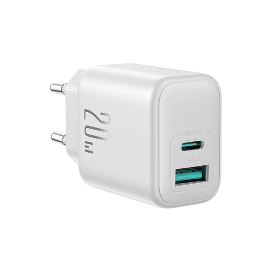 Punjač Mreže Joyroom JR-TCF21, 20W, 3A, 1 x USB-A - 1 x USB-C, Beli