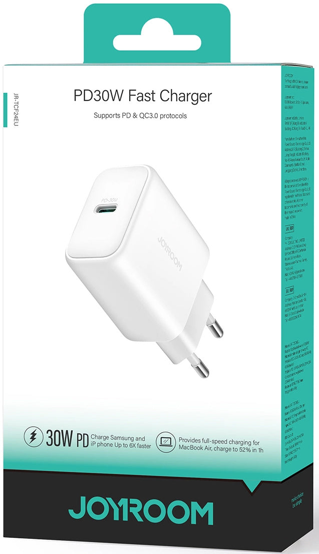 Punjač mreže Joyroom JR-TCF24, 30W, 3A, 1 x USB-C, Beli