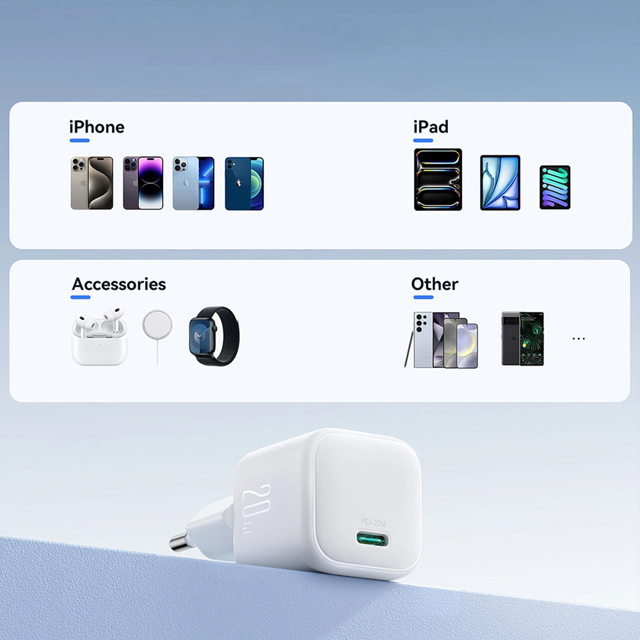 Punjač mreže Joyroom JR-TCG08, 20W, 3A, 1 x USB-C, Beli