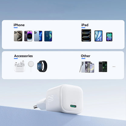 Punjač mreže Joyroom JR-TCG08, 20W, 3A, 1 x USB-C, Beli