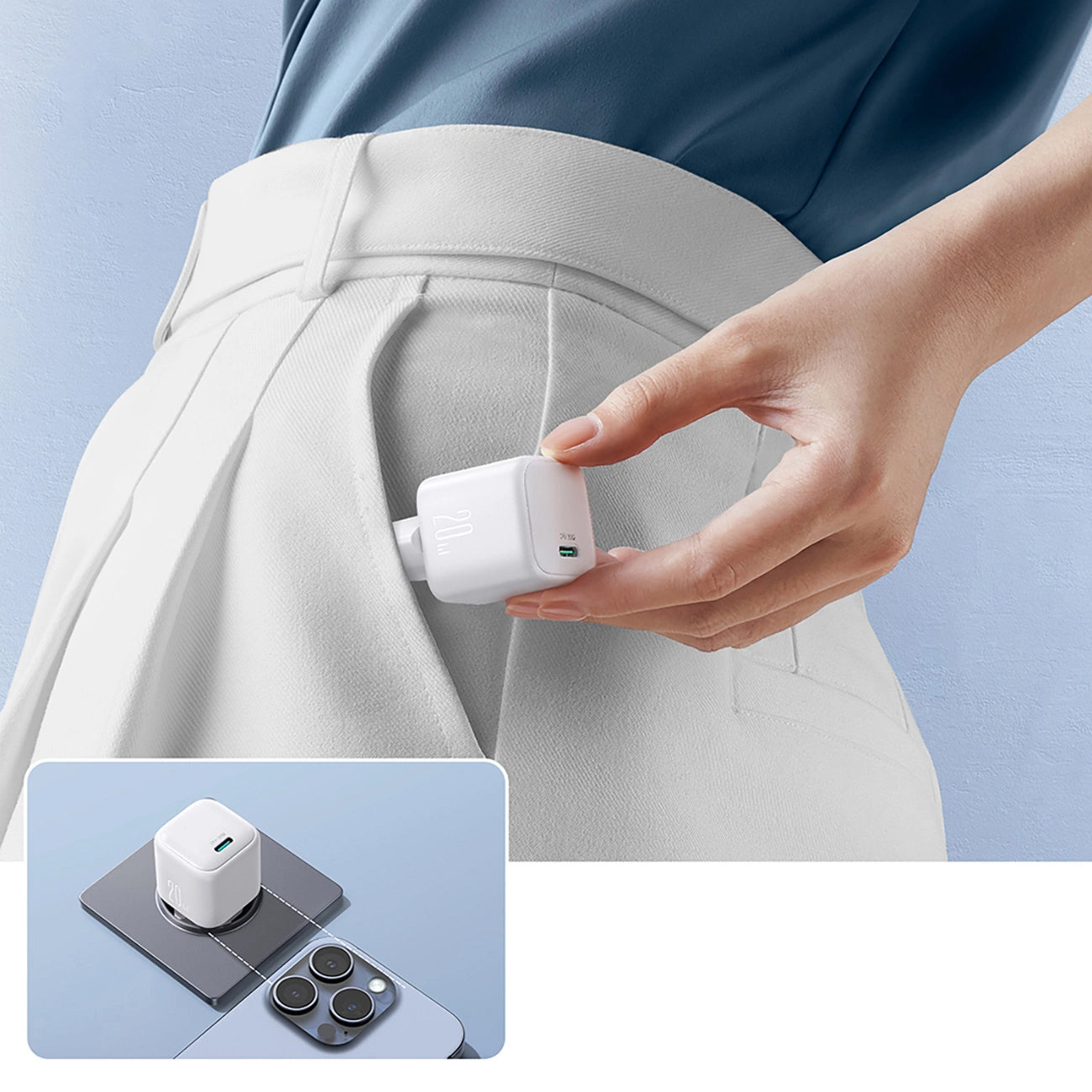 Punjač mreže Joyroom JR-TCG08, 20W, 3A, 1 x USB-C, Beli