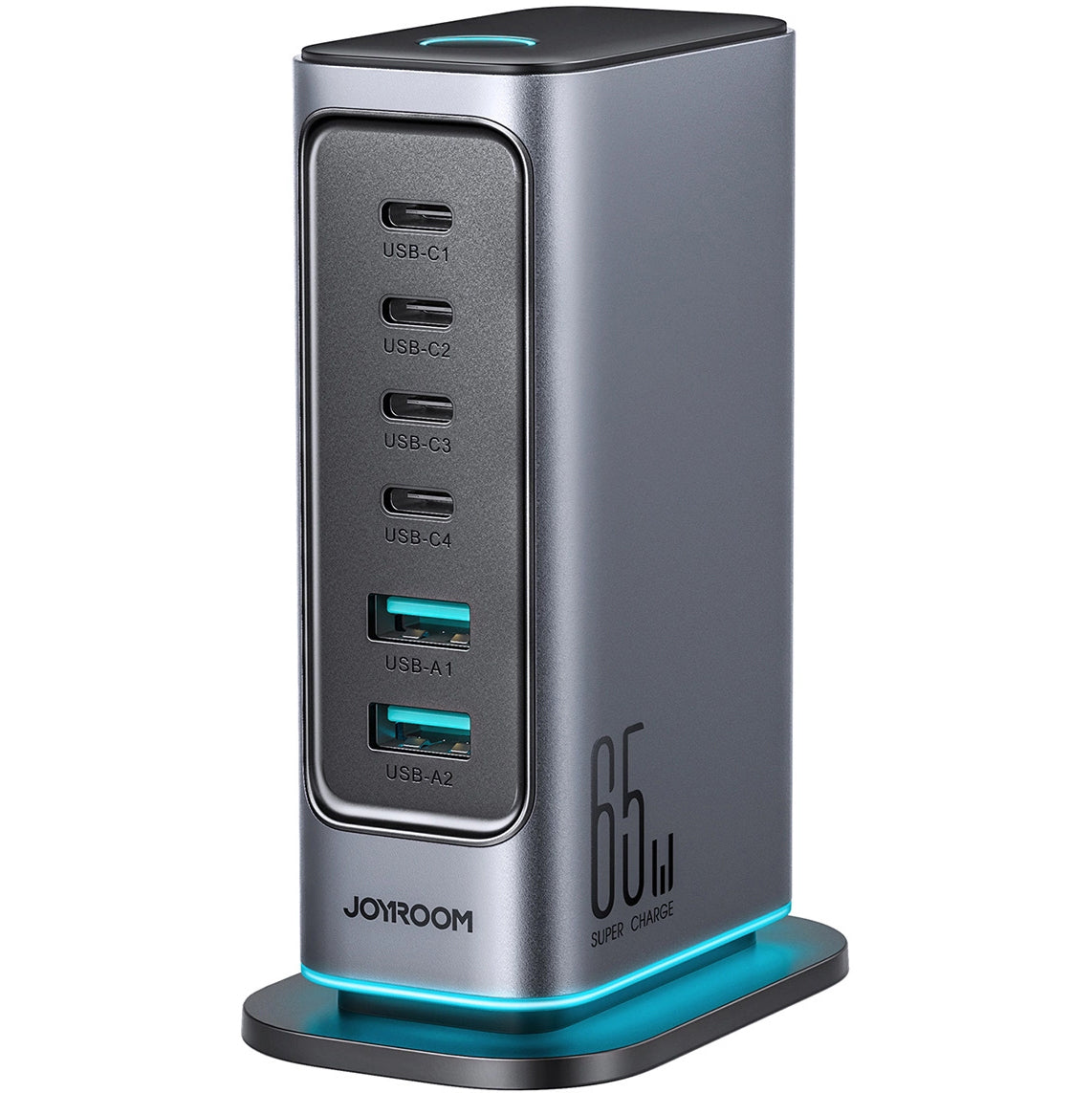 Punjač Stanica Joyroom JR-TCM02, 65W, 3.25A, 2 x USB-A - 4 x USB-C, Sivi