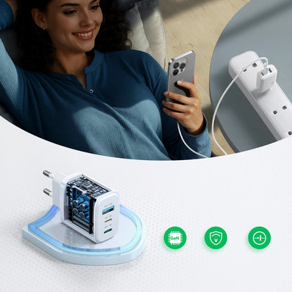 Punjač za mrežu Joyroom JR-TG6, 30W, 3A, 1 x Lightning - 1 x USB-A - 1 x USB-C, Bela