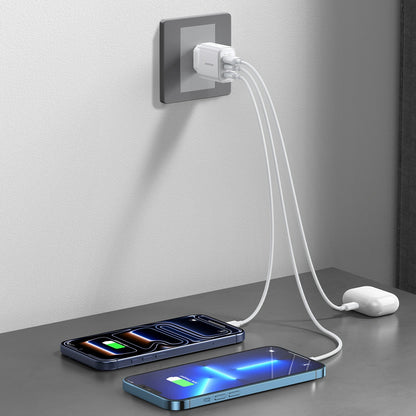 Punjač za mrežu Joyroom JR-TG6, 30W, 3A, 1 x Lightning - 1 x USB-A - 1 x USB-C, Bela