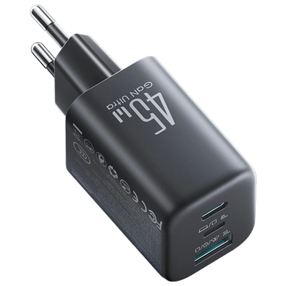 Punjač za mrežu Joyroom JR-TO1, 45W, 3A, 1 x Lightning - 1 x USB-A - 1 x USB-C, Crna