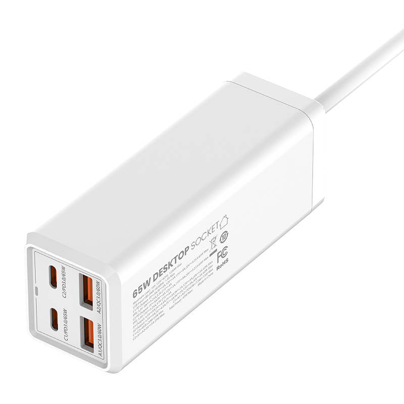 Network Charger Ldnio SC1418, 2500W, 5A, 1 x Socket - 2 x USB-A - 2 x USB-C, White