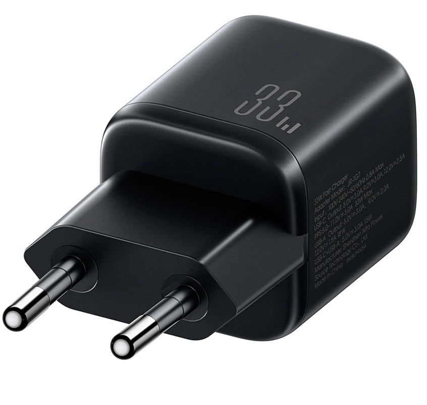 Punjač mreže Joyroom JR-TG7, 33W, 3A, 1 x USB-A - 1 x USB-C, Crni