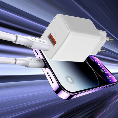 Punjač za mrežu Lito LC09, 20W, 3A, 1 x USB-A - 1 x USB-C, Beli