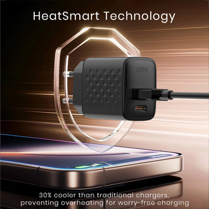 Punjač Mreža Lito LC15, 20W, 3A, 1 x USB-A - 1 x USB-C, Crni